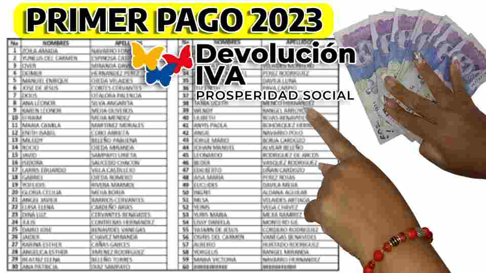 PRIMER PAGO DEVOLUCION DEL IVA 2023 - PROSPERIDAD SOCIAL - LISTADOS - WINTOR ABC