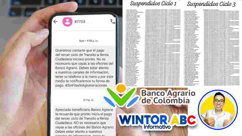 Listados Suspendidos - Renta Ciudadana 2023 - Tercer pago - consulta WINTOR ABC