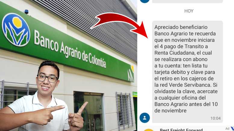 Banco Agrario de Colombia Notifica por SMS el cuarto ciclo de Pagos y da aclaraciones Wintor ABC