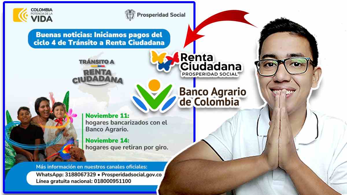 El Departamento para la Prosperidad Social: ¡Buenas noticias! Inician pagos del ciclo 4 de Tránsito a Renta Ciudadana Banco Agrario de Colombia - Wintor ABC