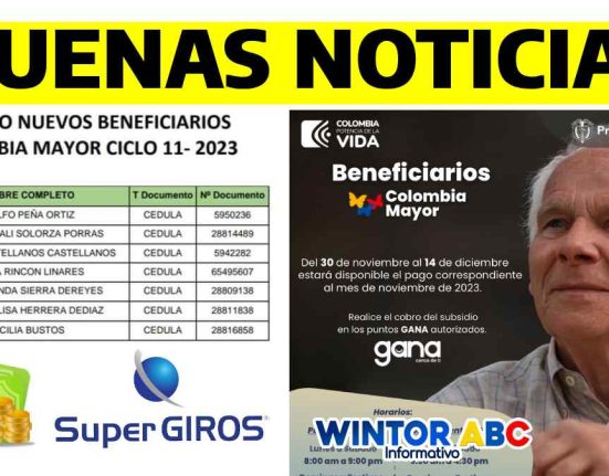 ¡Buenas Noticias! Pago Colombia Mayor, Ciclo 11, Consulta Listados de Nuevos Beneficiarios, WINTOR ABC