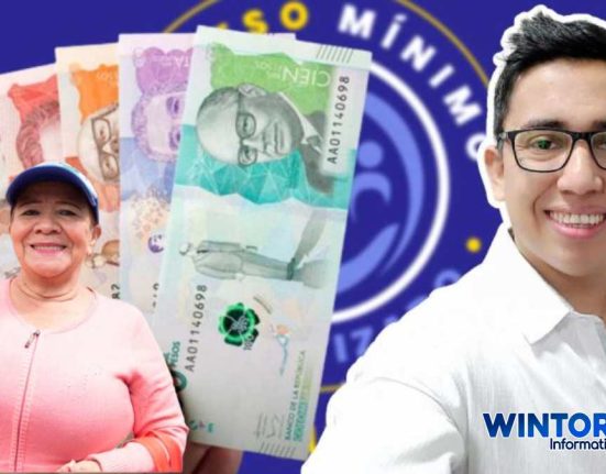 Imagen de WINTOR ABC y logo, dinero colombiano y mujer feliz