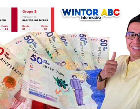 Foto de Wintor ABC y Logo, IMAGEN DEL Sisbén IV, grupos A1 hasta B7, dinero colombiano, billetes transferencias monetarias condicionadas 2024
