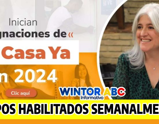 Logo de WINTOR ABC, imagen de la ministra de Vivienda, Catalina Velasco, con un título: Inician asignaciones de Mi Casa Ya en 2024, cupos habilitados semanalmente