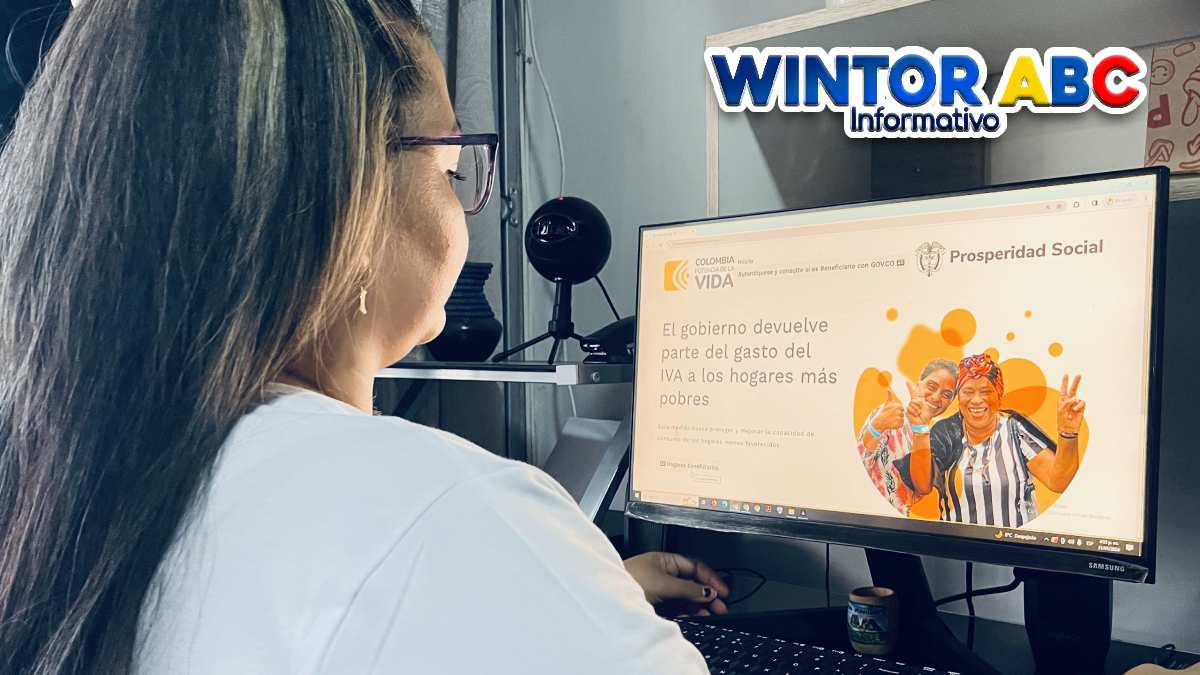 Logo de Wintor ABC, e imagen de una mujer realizando la Consulta los nuevos criterios de la Devolución del IVA en 2024