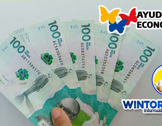 Imagen de dinero Colombiano, Billetes, de la Ayuda Económica de 500 mil pesos 2024, logo e Imagen de Wintor ABC