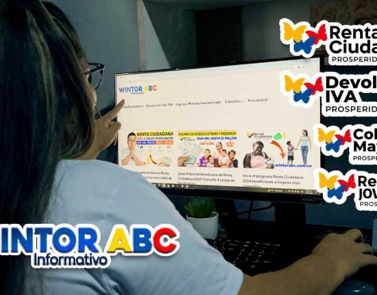 Imagen de Mujer realizando la consulta en la página de wintorabc.com.co sobre los programas sociales 2024, Renta Ciudadana, Devolución del IVA, Colombia Mayor e Ingreso Mínimo Garantizado y Renta joven