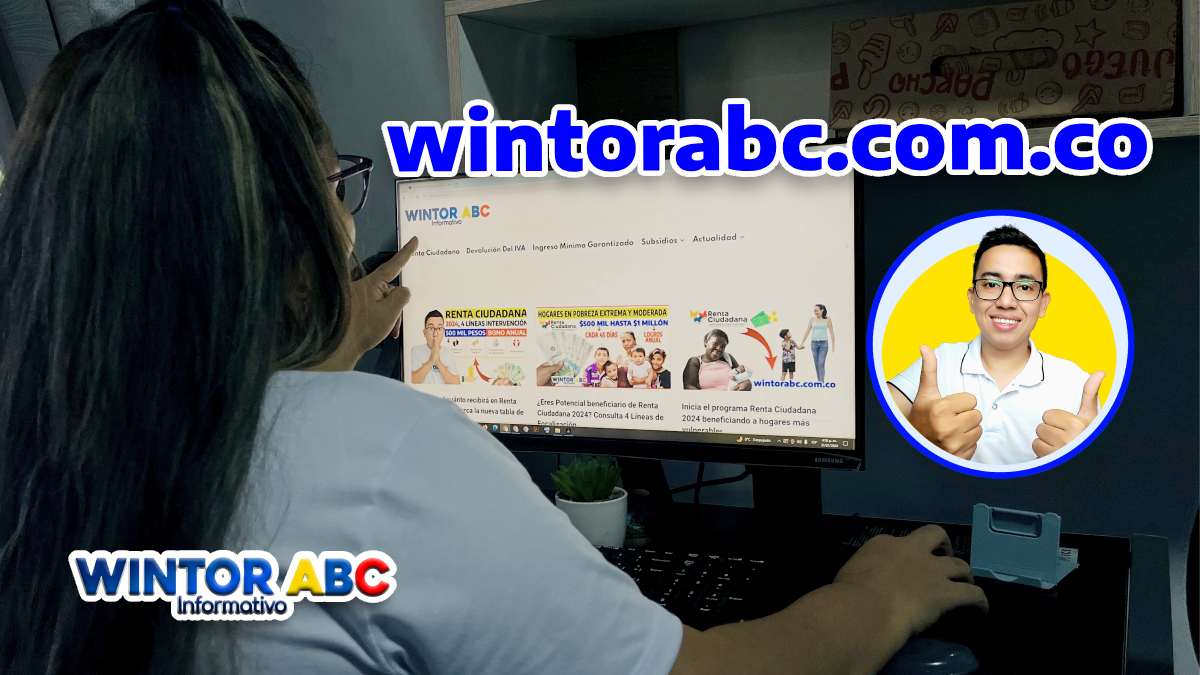 Foto de Wintor ABC Informativo y logo de la página oficial wintorabc.com.co Adulto Mayor, Focalización, inscripción, requisitos, pagos de los subsidios 2024