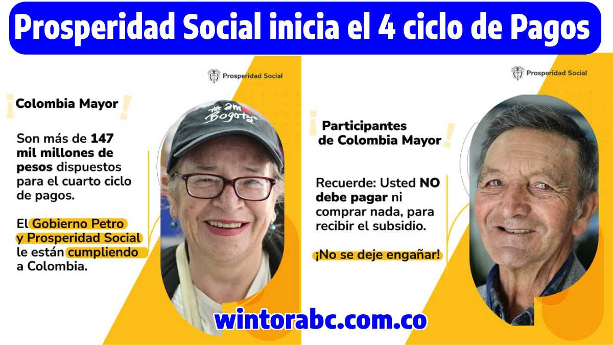 Imagen de Colombia Mayor: Prosperidad Social inició 4 ciclo de pagos 2024 para casi 2 millones de personas mayores. wintorabc.com.co