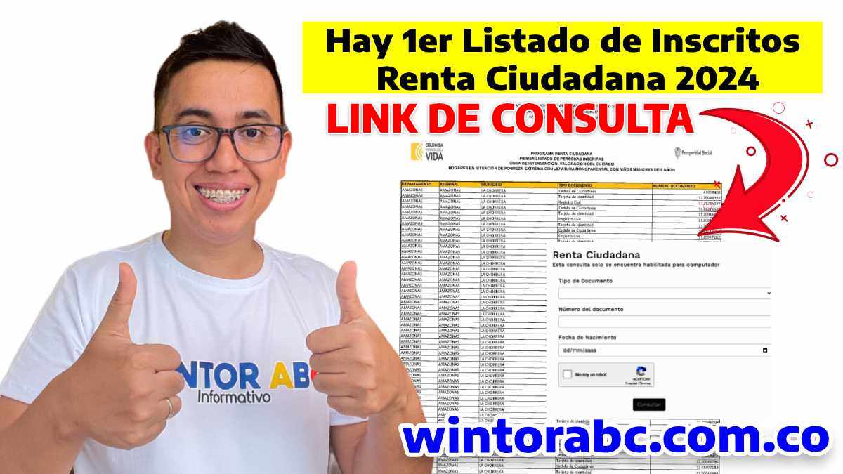 Imagen de Wintor abc y logo de wintorabc.com.co e imagen de ¡Buenas Noticias! Consulta Listado de Inscritos en Renta Ciudadana 2024, 1er Pago