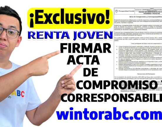 Imagen de ¡Exclusivo! Renta Joven 2024: Firmar Acta de Compromiso y Corresponsabilidad, Inscripción al programa. wintorabc.com.co