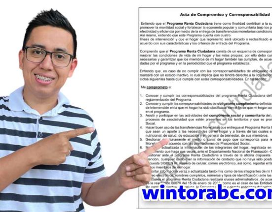 Imagen de Wintor ABC ¡Atenta Colombia! Renta Ciudadana: Acta de Compromiso y Corresponsabilidad Abril 2024