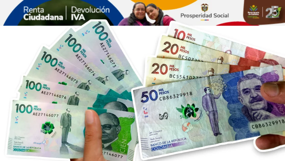 Imagen de dinero colombiano y los PAGOS RC e IVA 2024