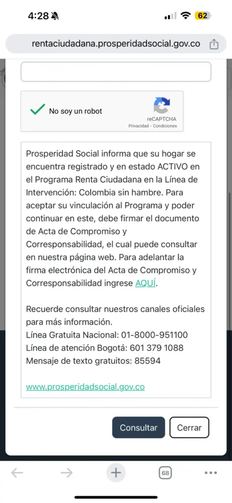 Renta Ciudadana: Hogares Beneficiarios en Estado Activo Recibirán Hasta 1 Millón de Pesos 2 Estado Activo Renta Ciudadana