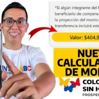 Wintor ABC muestra la nueva consulta de la calculadora de montos en un celular, señalando el valor proyectado que recibe un hogar beneficiario de Colombia Sin Hambre en Renta Ciudadana.