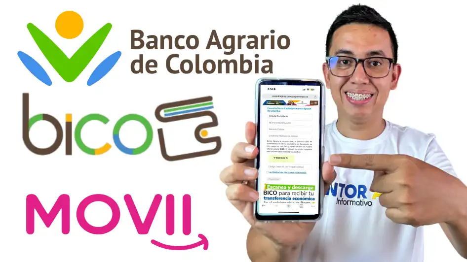 ¿Cómo puedo recibir el giro de Renta Ciudadana en Movii o BICO? - Wintor ABC señalando el celular consulta pagos del Banco Agrario de Colombia