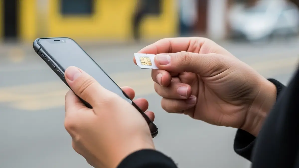 cambio en las SIM Cards - Persona sosteniendo un celular