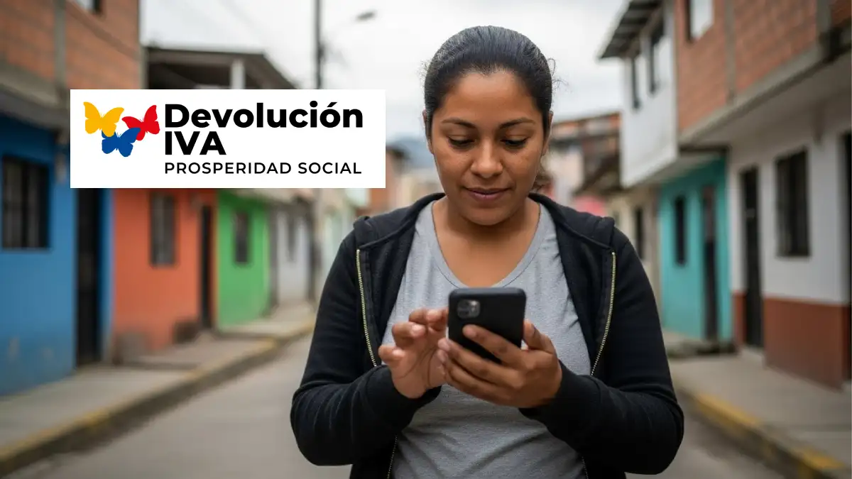 Persona mirando el celular consultando en la Devolución del IVA