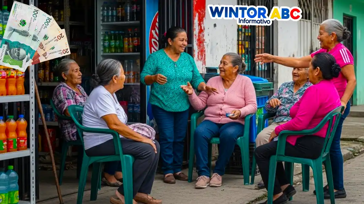 Imagen de adultas mayores conversando sobre los 230 mil vs 80 mil