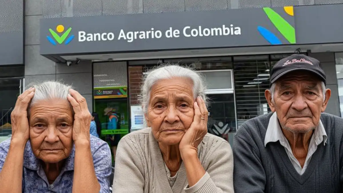 Banco Agrario pagos Colombia Mayor, 3 abuelos tristes.