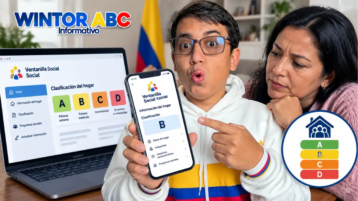 Familia consultando información del Sisbén y RUI mediante una plataforma digital.