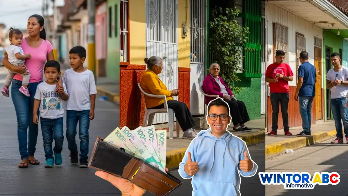 Imagen de varios escenarios con beneficiarios de programas sociales, Diciembre llegó con pagos