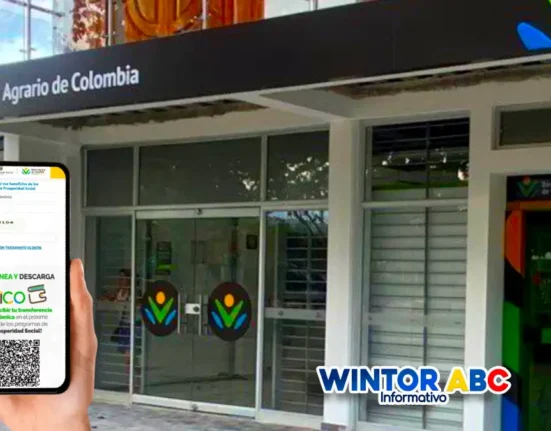 Imagen de sucursal del BAC y mano con celular mostrando el Link