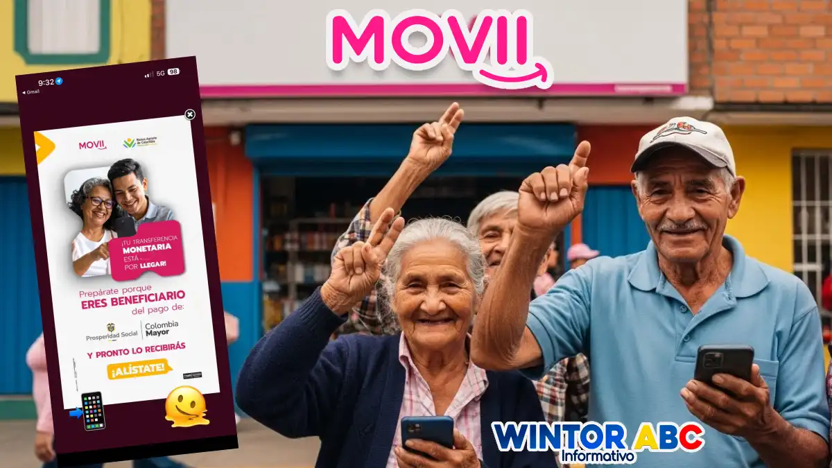 Imagen de adultos mayores, felices por que MOVii ya empezó a notificar