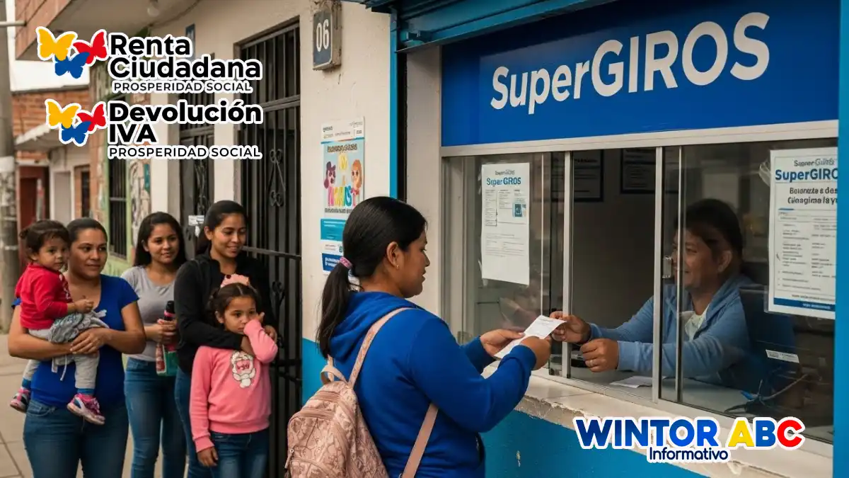 Imagen de madres con sus hijos felices por cobrar Paso a paso en SuperGIROS