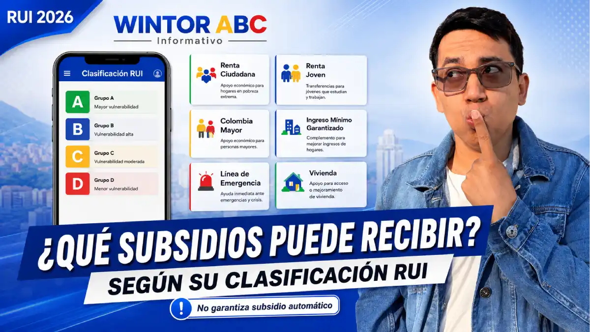 Subsidios según clasificación del RUI 2026