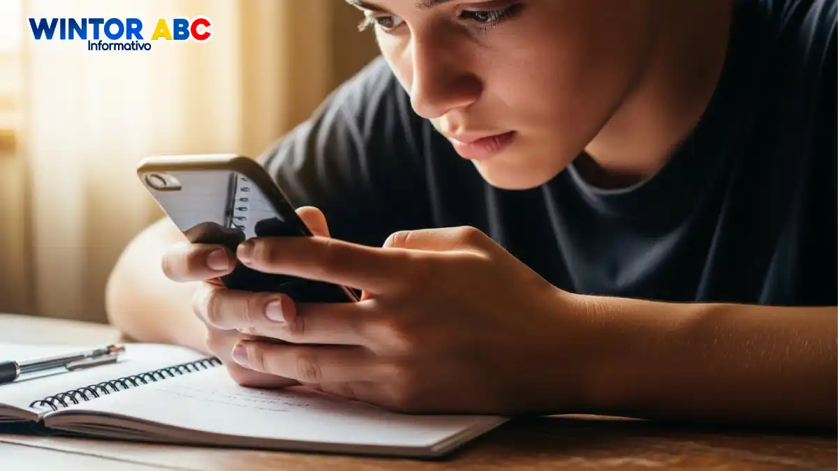 Imagen de joven mirando en su celular Ya puedes ver tu liquidación