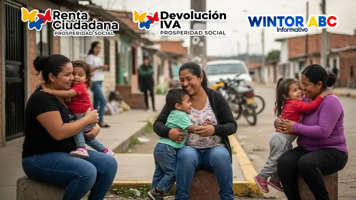 Imagen de madres con sus hijos pequeños de que se activa sexto pago de Renta e IVA