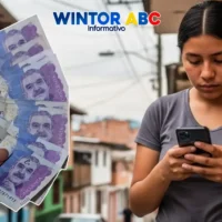 Imagen de una joven mirando el celular que por estos conceptos pagan RJ