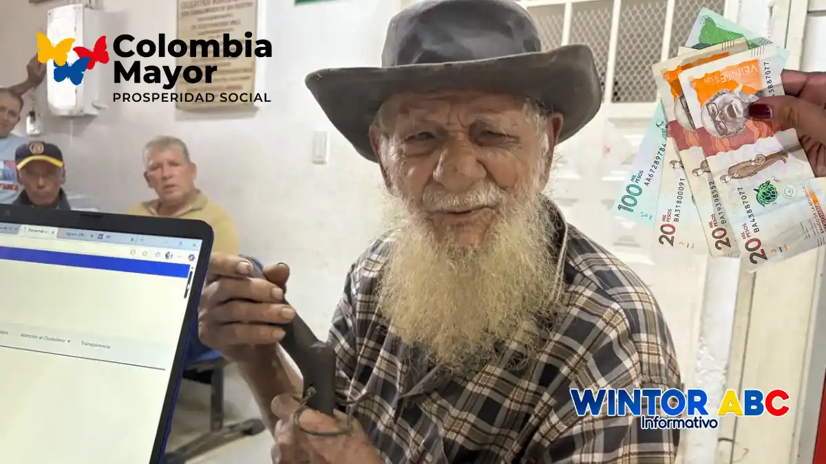 Imagen de adulto mayor feliz por que sube el pago de CM en N. de S