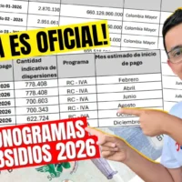 cronograma de pagos de subsidios