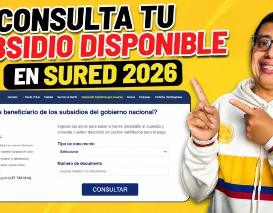 Imagen del subsidio disponible en SuRED 2026