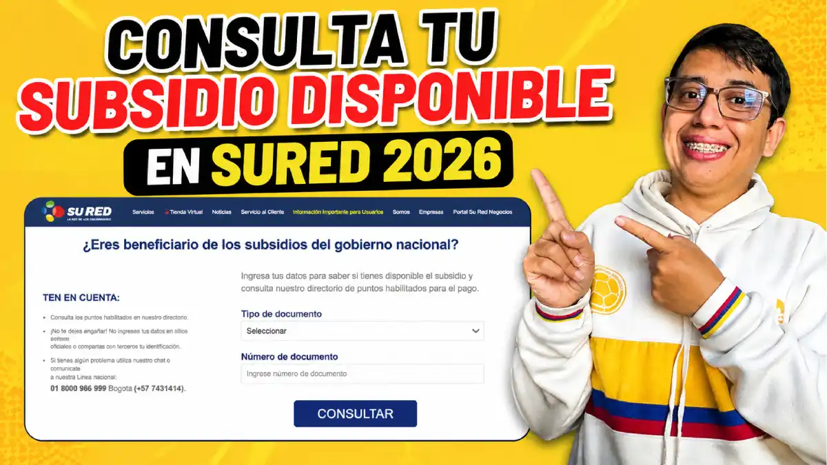 Imagen del subsidio disponible en SuRED 2026
