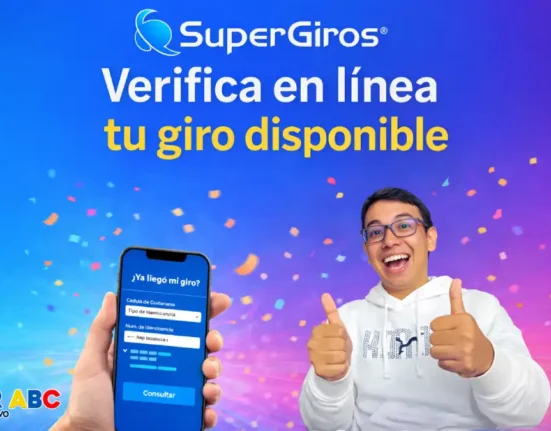 Imagen de "ya llego mi giro" manos con celular de tu giro está disponible y de Wintor ABC