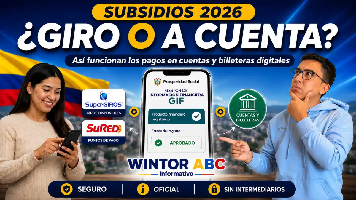 Operador de pago de subsidios 2026 con giros, cuentas y billeteras digitales