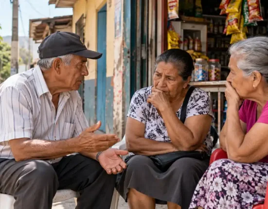 Imagen ilustrativa de dos adultos mayores preocupados por los recursos y pagos de Colombia Mayor en 2026.