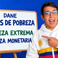 Wintor ABC señala un tablero con los textos DANE, líneas de pobreza, pobreza extrema y pobreza monetaria.