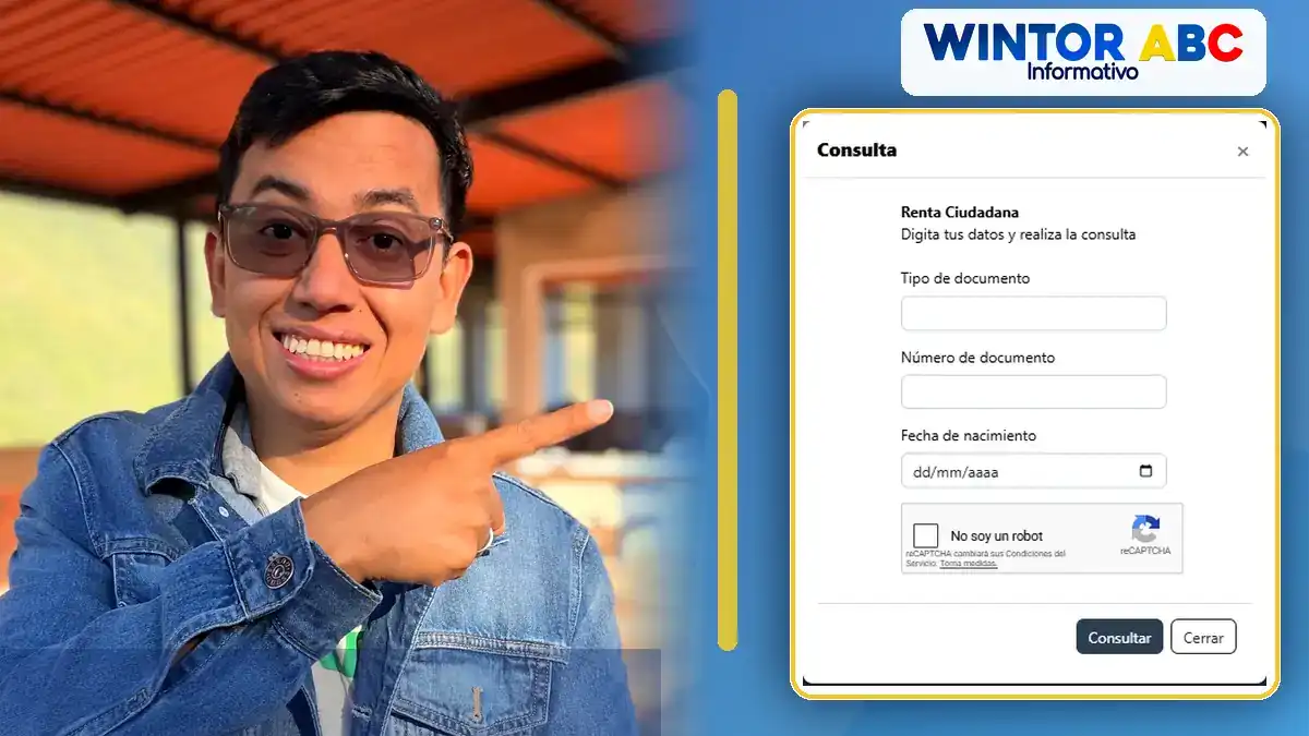 Wintor ABC señala el formulario de consulta de Renta Ciudadana para verificar información del hogar.