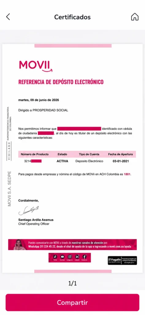Así puedes descargar y subir el certificado de la cuenta MOVii 7 Certificado cuenta MOVii - Wintor ABC