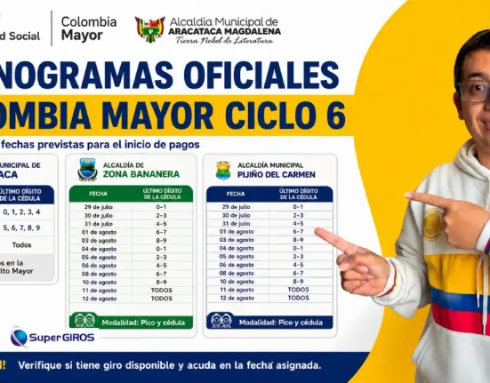 Imagen sobre los cronogramas oficiales para Colombia Mayor