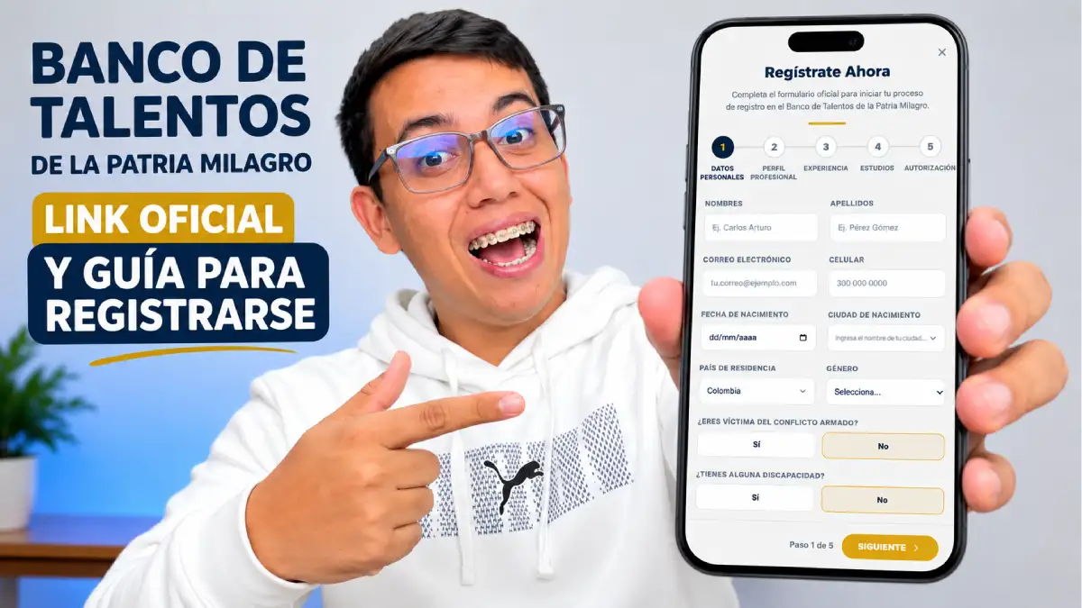 Banco de Talentos de la Patria Milagro: link oficial y guía para registrar su hoja de vida 1 Imagen sobre la guía para registrarse en el Banco Nacional de Talentos en 2026