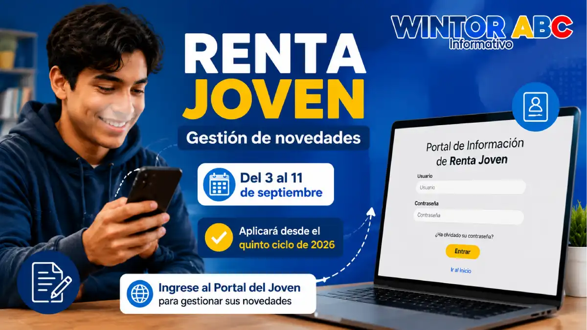 Joven consulta la gestión de novedades de Renta Joven en el Portal del Joven.