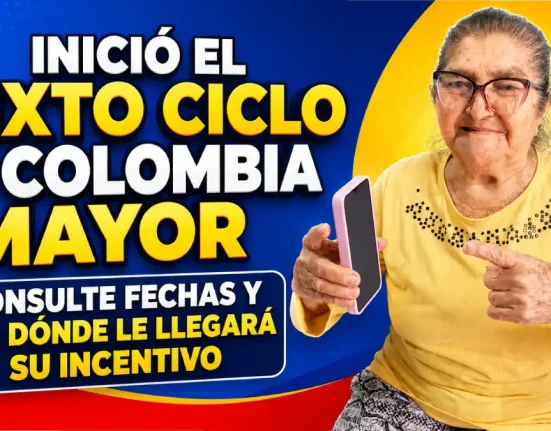 Imagen sobre de adulta mayor con celular que inicia el ciclo 6 del subsidio