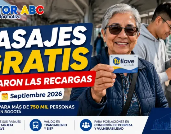 Pasajes Gratis septiembre 2026 iniciaron las recargas para beneficiarios en Bogotá