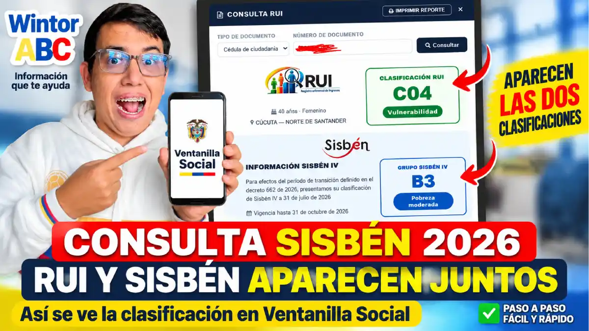Consulta RUI y Sisbén IV en la Ventanilla Social