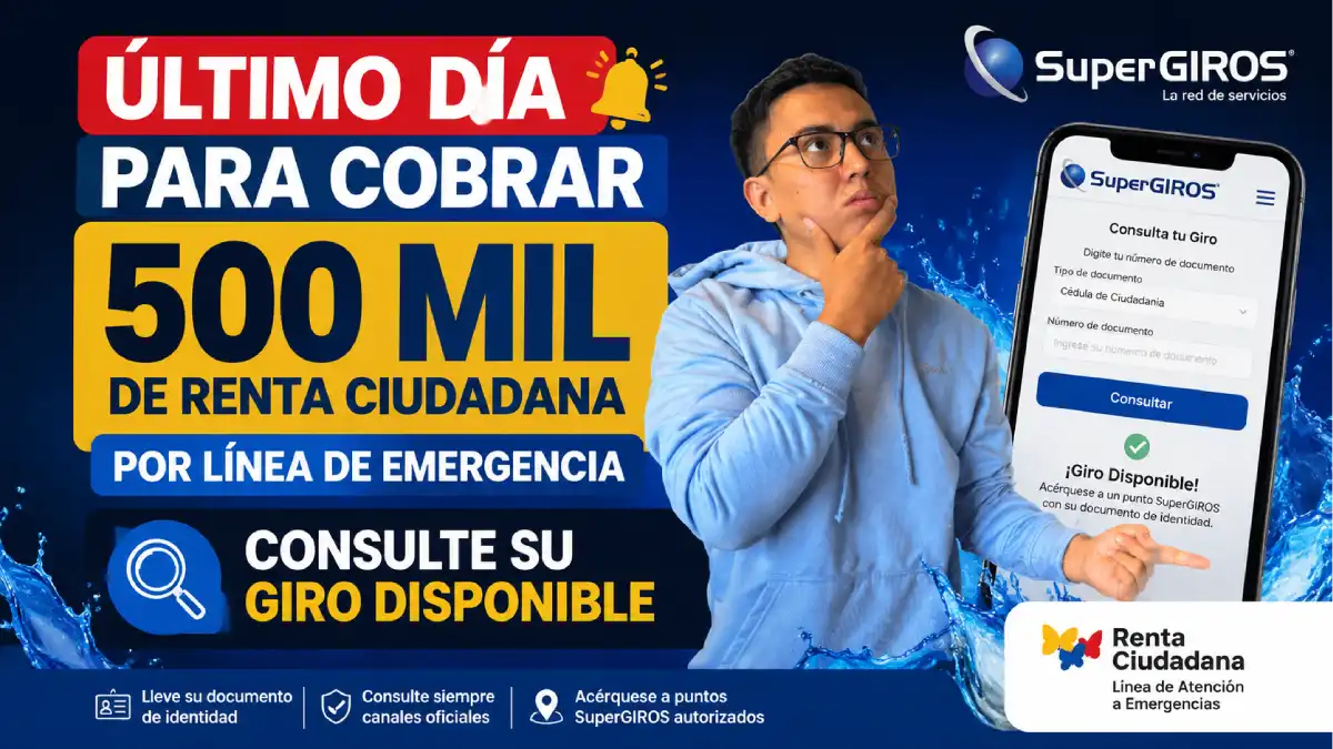 Persona consultando en su celular el giro disponible de Renta Ciudadana por la Línea de Emergencia.